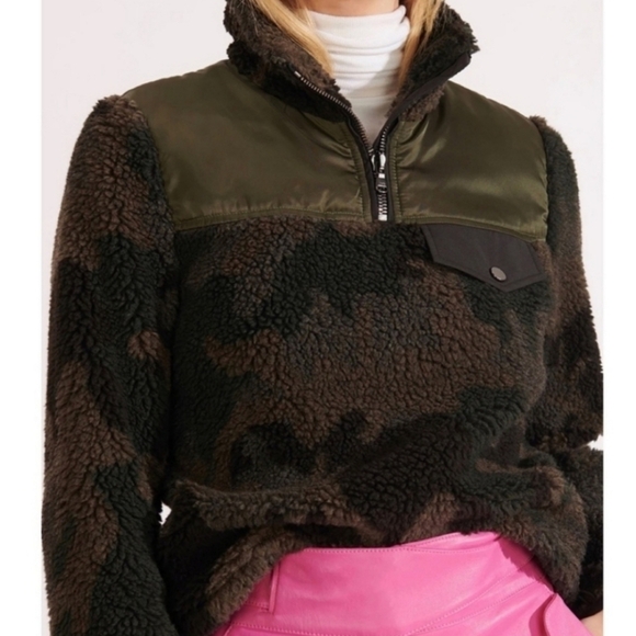 VERONICA BEARD Kylan Sherpa Quarter Zip Pullover Size M - Picture 3 of 10